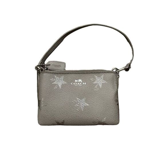 Coach Women's Star Canyon Corner Wristlet Gray Silver Stars Wrist Strap Bag - Picture 1 of 5